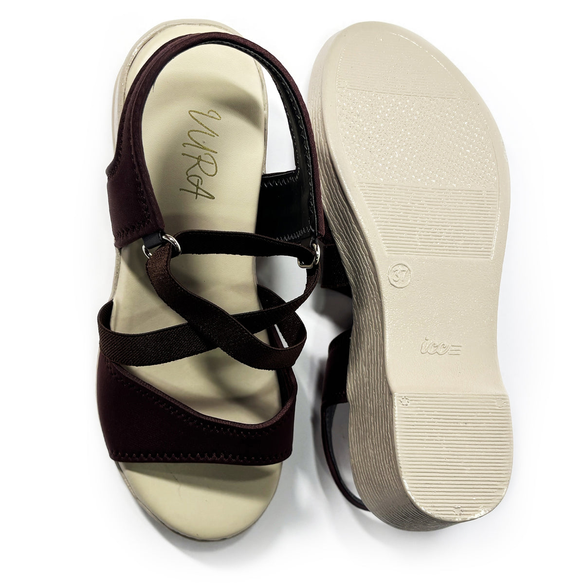 Women Everyday Comfort 3-Inch Slip-On Wedge Sandals | Brown | Aany