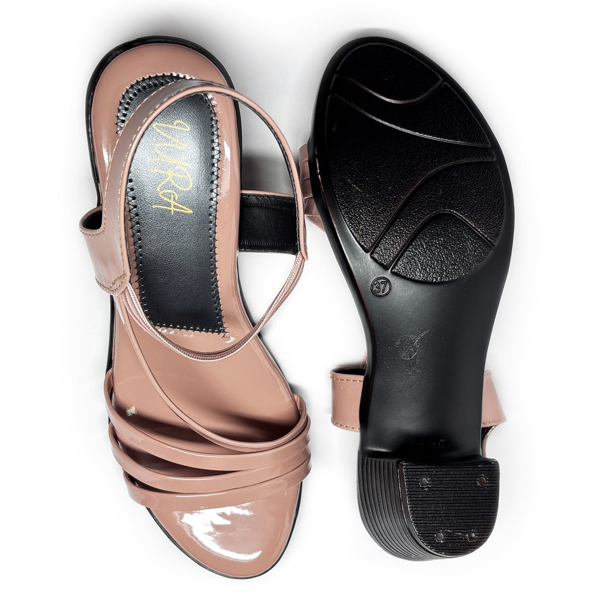 Elegant Multi-Strap Block Heel Sandals for Women | Pink | Aks