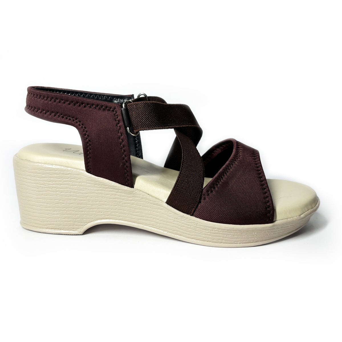 Women Everyday Comfort 3-Inch Slip-On Wedge Sandals | Brown | Aany
