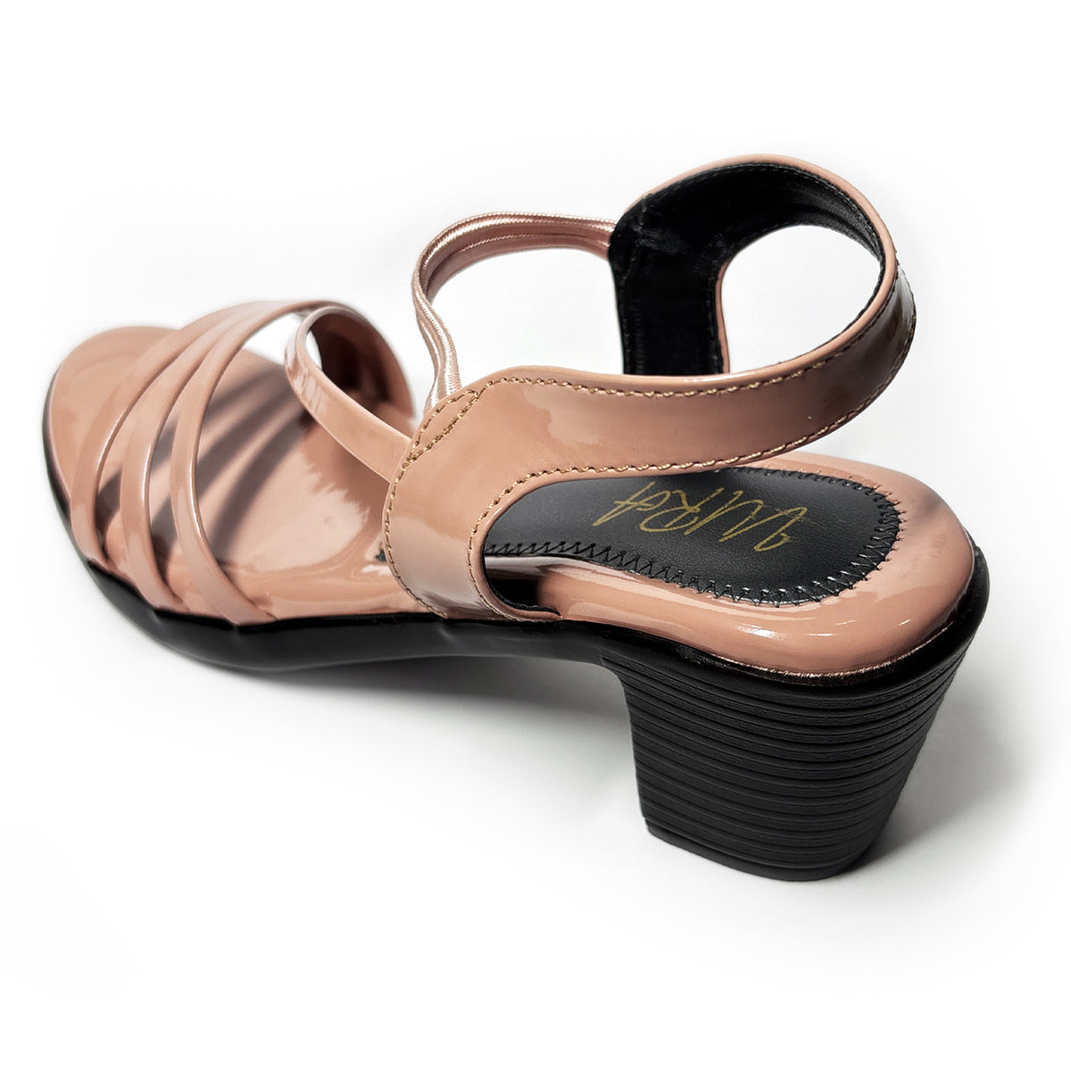 Elegant Multi-Strap Block Heel Sandals for Women | Pink | Aks