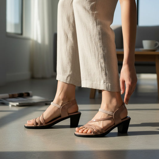 Elegant Multi-Strap Block Heel Sandals for Women | Pink | Aks