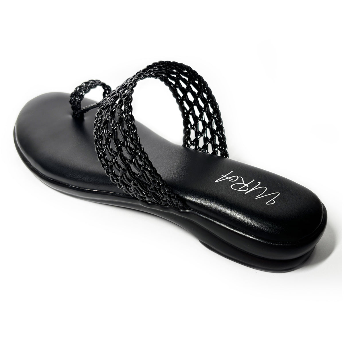 Women Ethnic Kolhapuri Slip-On Heels | Black | Rish