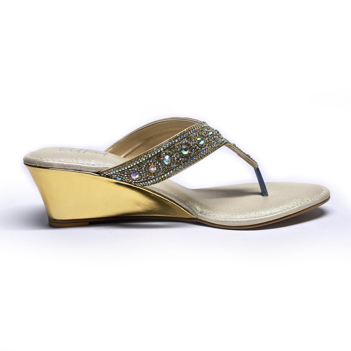 Women Embellised Wedge Sandals | Gold | Pal