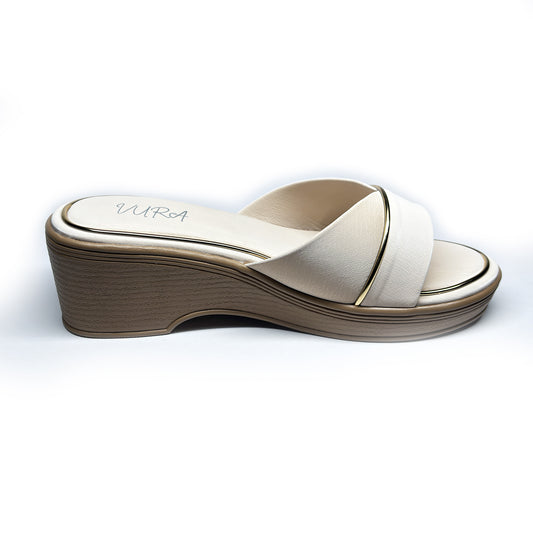 Women Slip-on Comfort Wedges | Offwhite | Tyra