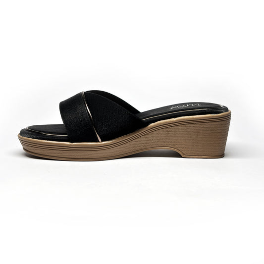 Women Slip-on Comfort Wedges | Black | Tyra