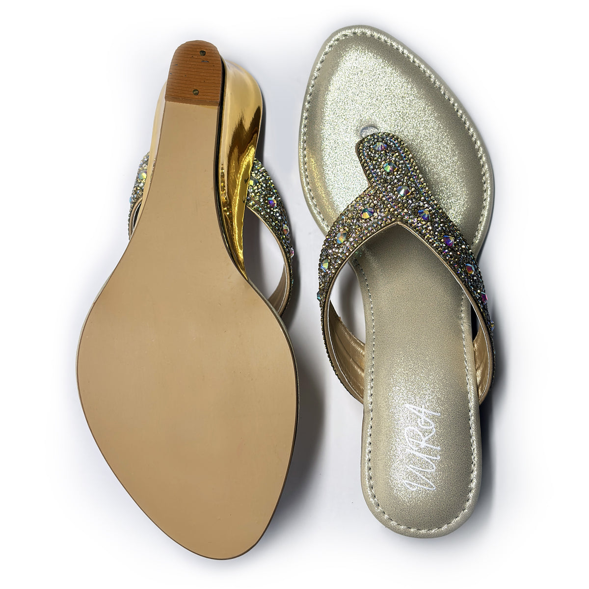 Women Embellised Wedge Sandals | Gold | Pal