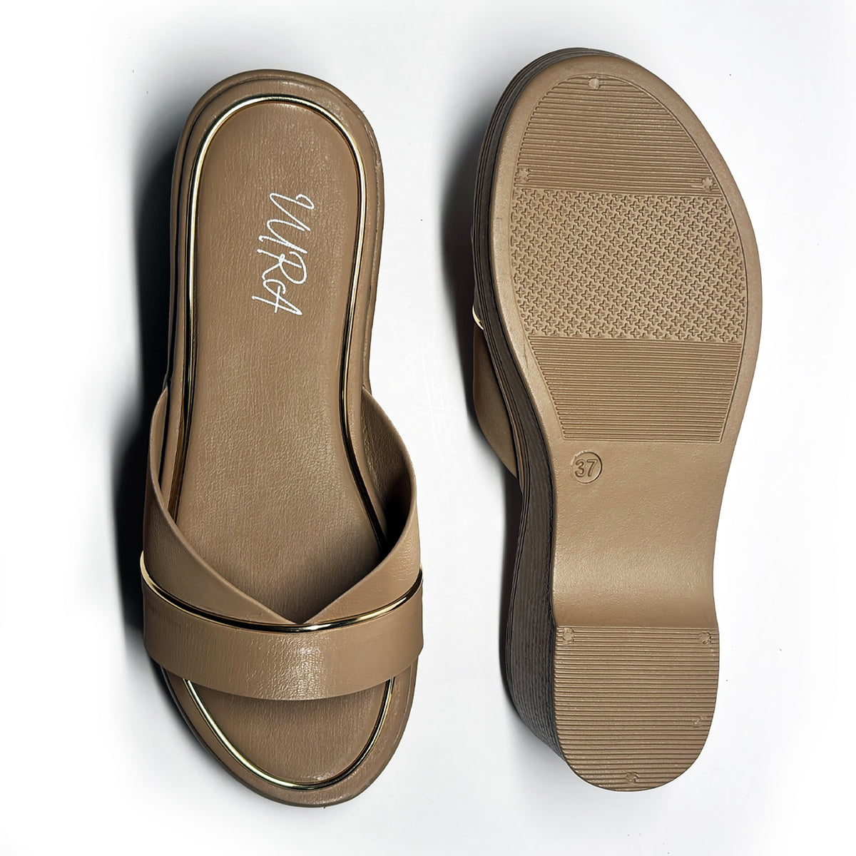 Women Slip-on Comfort Wedges | Beige | Tyra