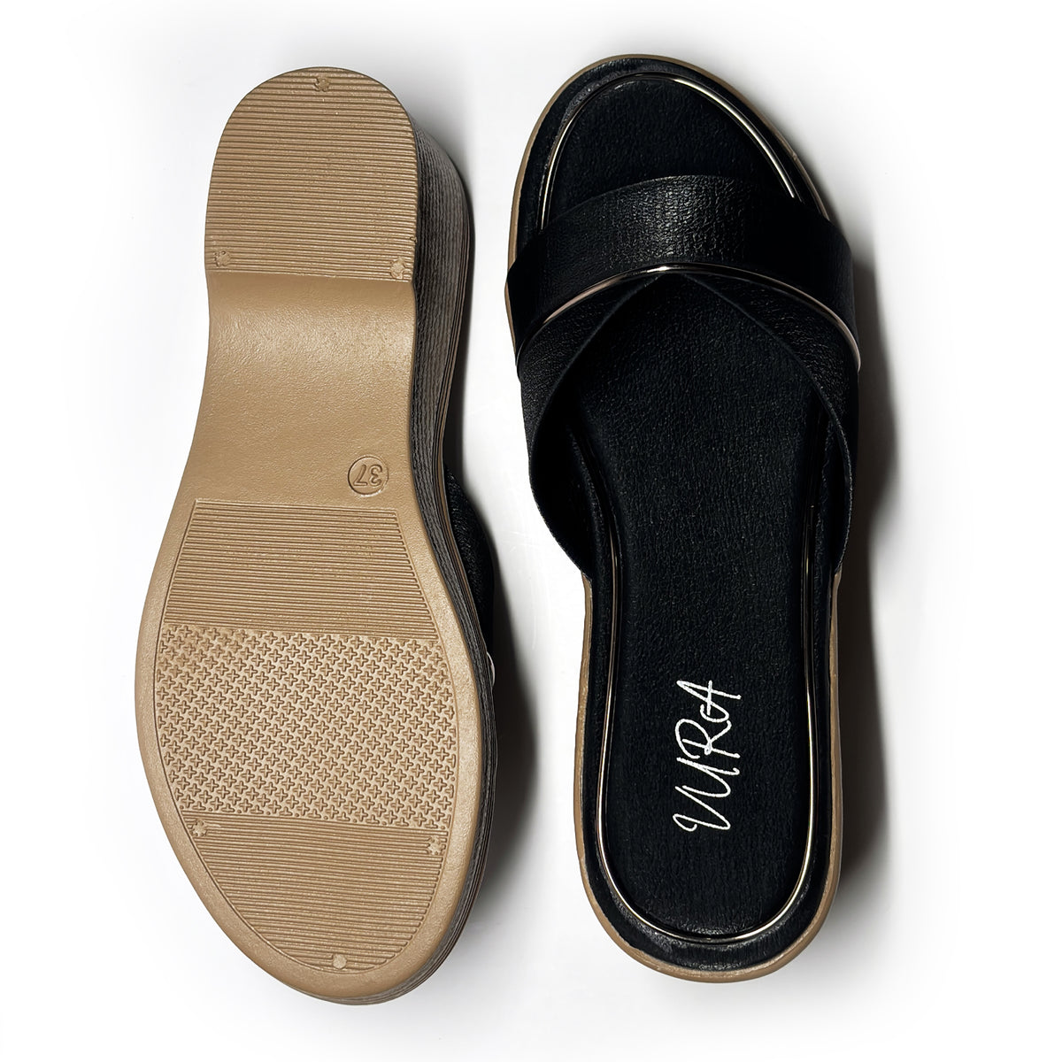 Women Slip-on Comfort Wedges | Black | Tyra