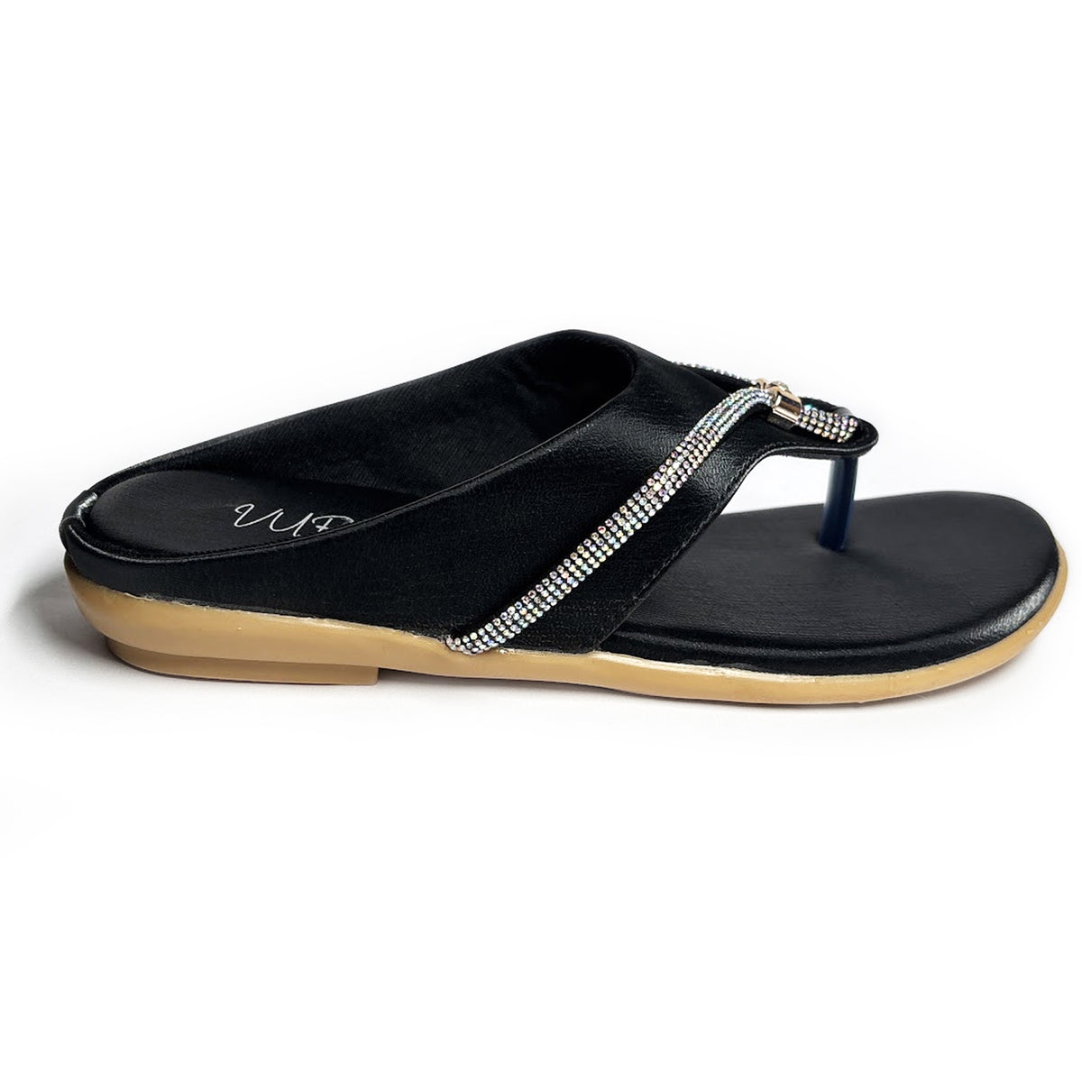 Women Rhinestone Embellished Festive Sandals | Black | Vyn