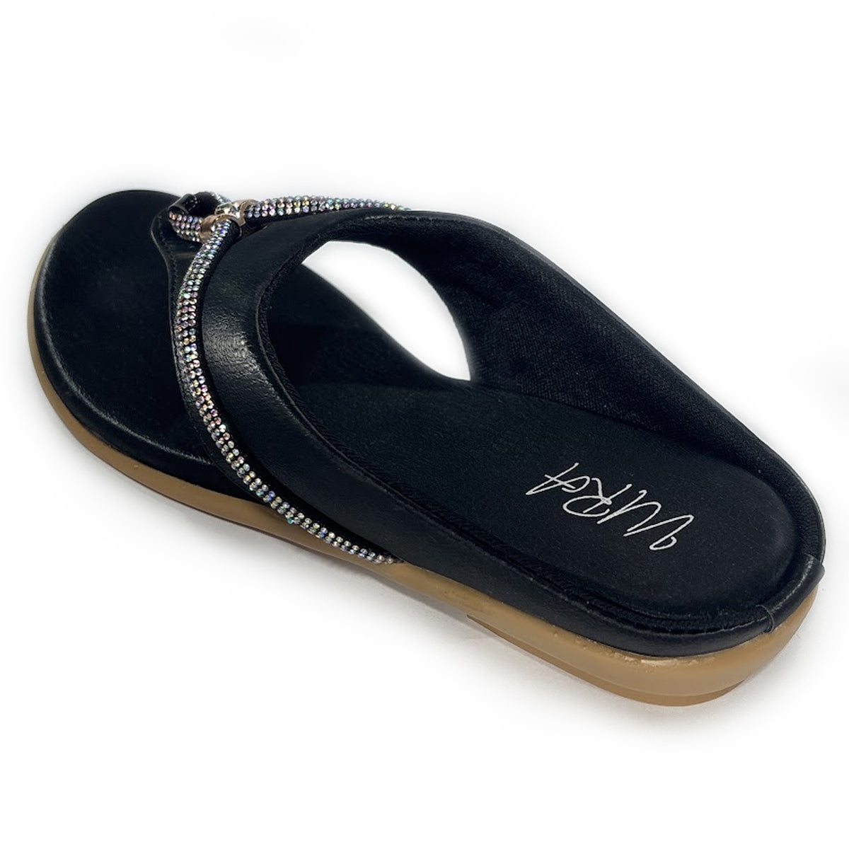 Women Rhinestone Embellished Festive Sandals | Black | Vyn